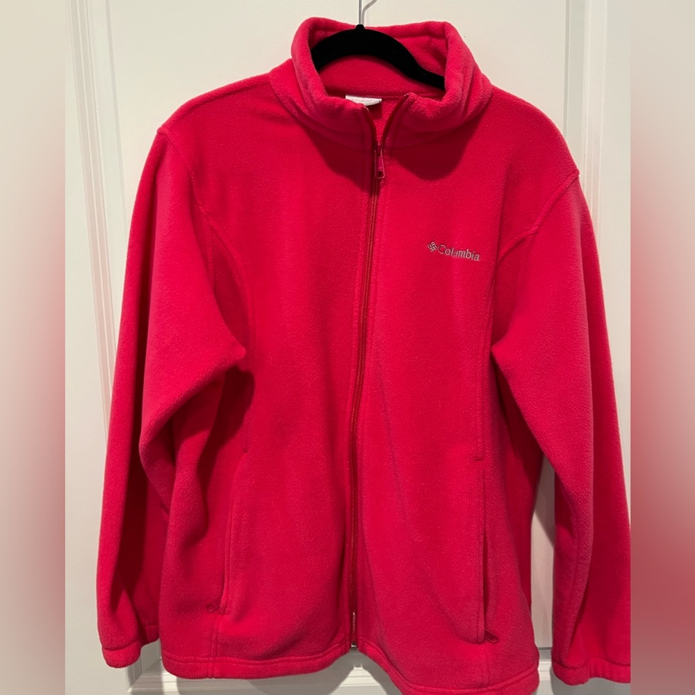 Columbia Benton Springs Fleece Jacket Women 1X Pink Full Zip Outdoor Hiking
